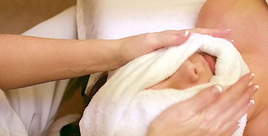 A massage technique using a towel