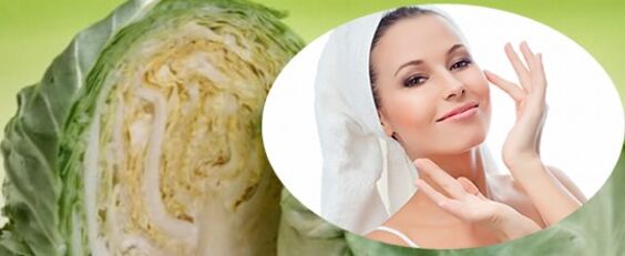 Mask with cabbage to tighten skin